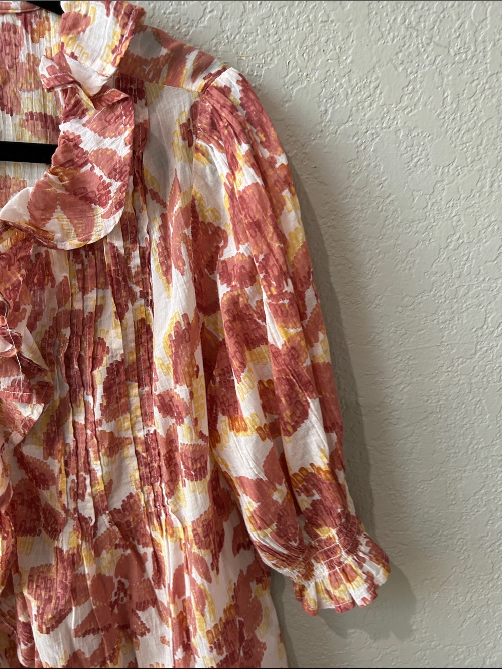 a.n.a Rust & Cream Floral Ruffle Blouse - Picture 7 of 11